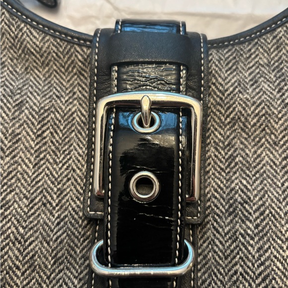 🔥 Vintage COACH Herringbone Wool Hamptons Hobo Bag – Style 1407 – EUC - Picture 3 of 9